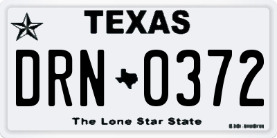 TX license plate DRN0372