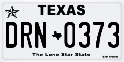 TX license plate DRN0373