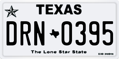 TX license plate DRN0395