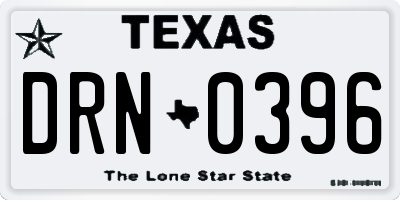 TX license plate DRN0396