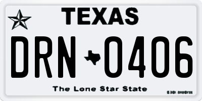 TX license plate DRN0406