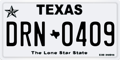 TX license plate DRN0409