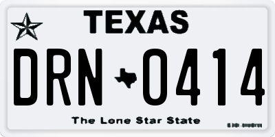 TX license plate DRN0414