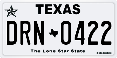 TX license plate DRN0422