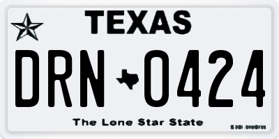 TX license plate DRN0424