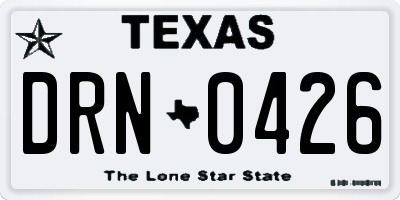 TX license plate DRN0426