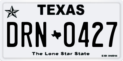 TX license plate DRN0427