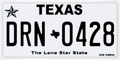 TX license plate DRN0428