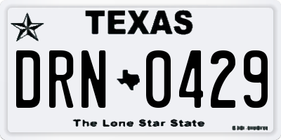 TX license plate DRN0429