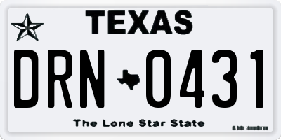 TX license plate DRN0431