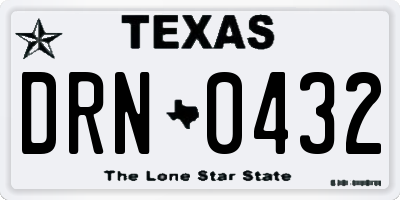 TX license plate DRN0432
