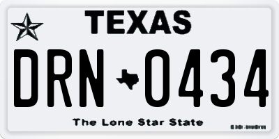 TX license plate DRN0434