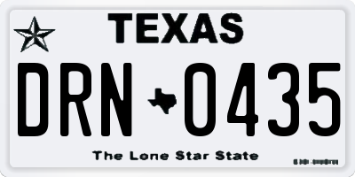 TX license plate DRN0435
