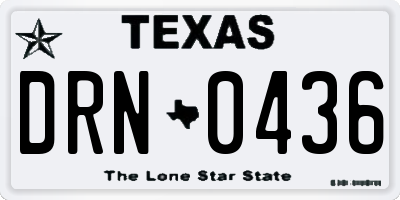 TX license plate DRN0436