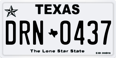 TX license plate DRN0437