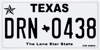 TX license plate DRN0438