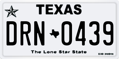 TX license plate DRN0439