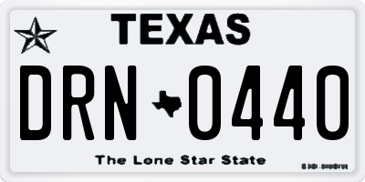 TX license plate DRN0440