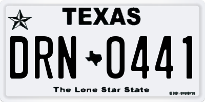 TX license plate DRN0441