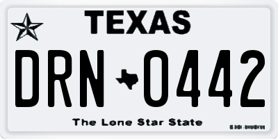 TX license plate DRN0442