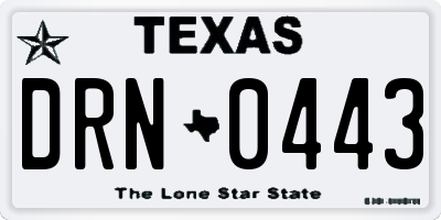 TX license plate DRN0443