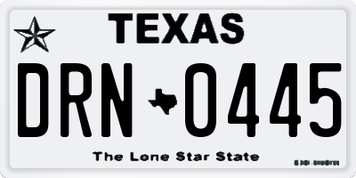 TX license plate DRN0445