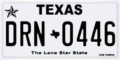 TX license plate DRN0446