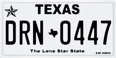 TX license plate DRN0447