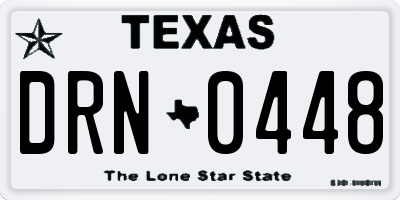 TX license plate DRN0448