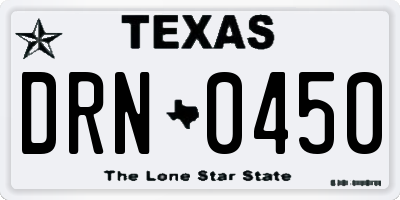 TX license plate DRN0450