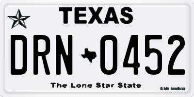 TX license plate DRN0452