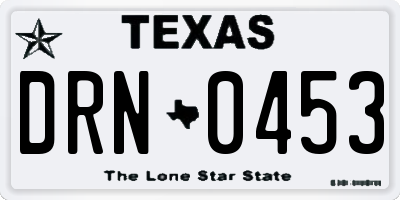 TX license plate DRN0453