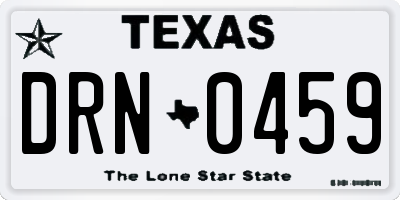 TX license plate DRN0459