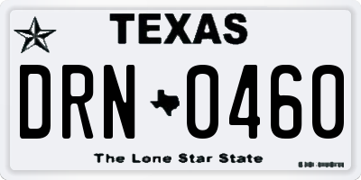 TX license plate DRN0460
