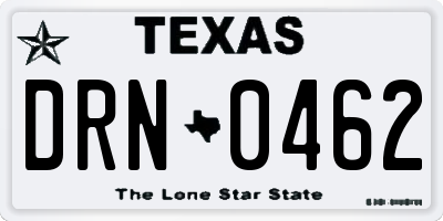 TX license plate DRN0462