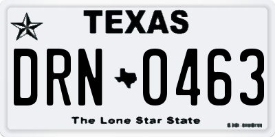 TX license plate DRN0463