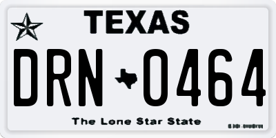 TX license plate DRN0464