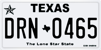 TX license plate DRN0465