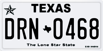 TX license plate DRN0468