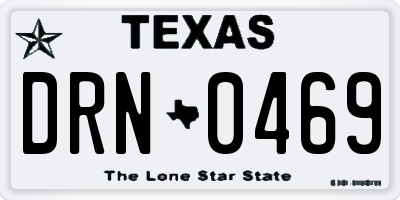 TX license plate DRN0469