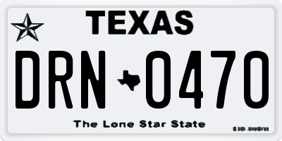 TX license plate DRN0470