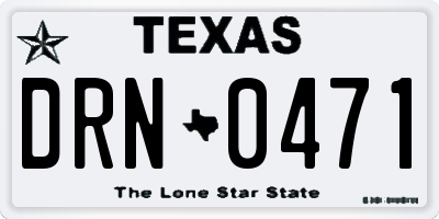 TX license plate DRN0471