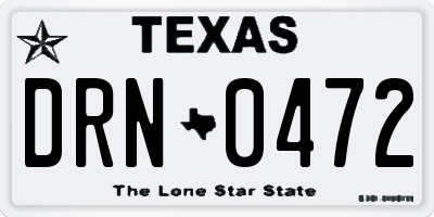 TX license plate DRN0472