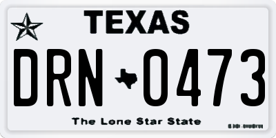 TX license plate DRN0473