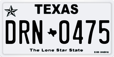 TX license plate DRN0475