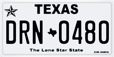TX license plate DRN0480