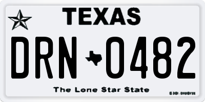 TX license plate DRN0482