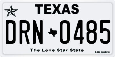 TX license plate DRN0485