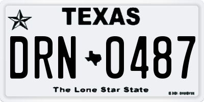 TX license plate DRN0487
