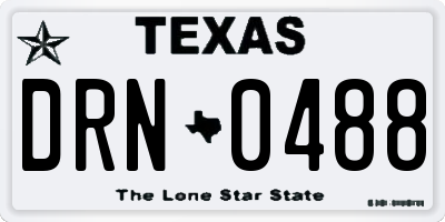 TX license plate DRN0488